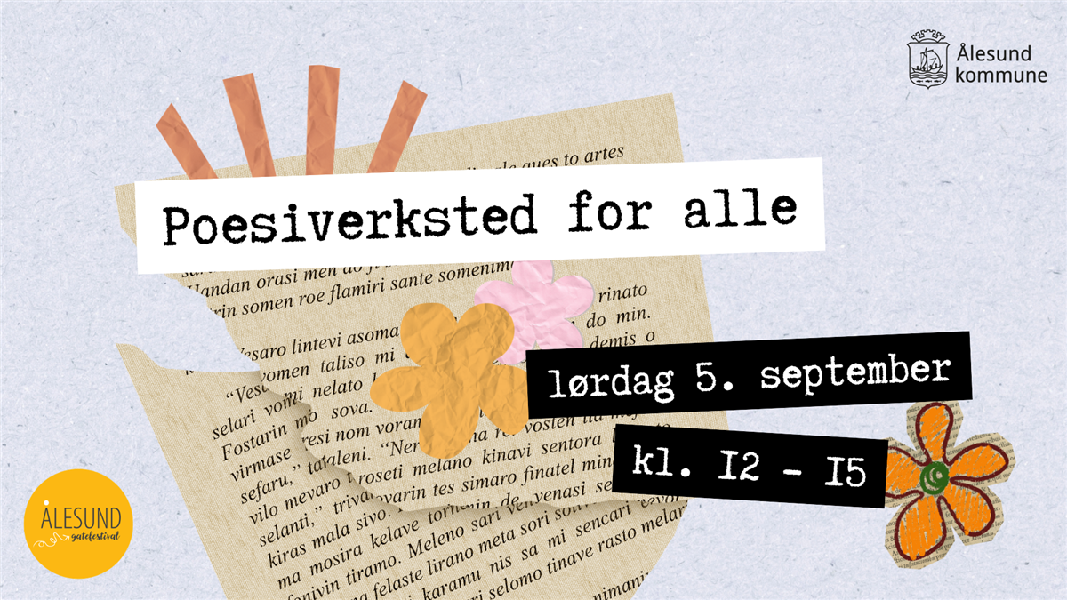 Poesiverksted for alle lørdag 5. september kl. 12 - 15