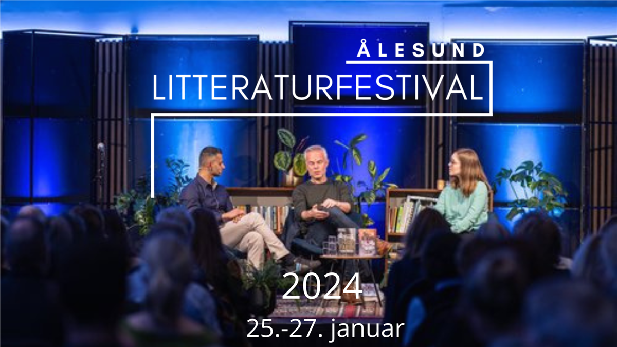 Promobilete for Ålesund litteraturfestival 2024 - Klikk for stort bilete